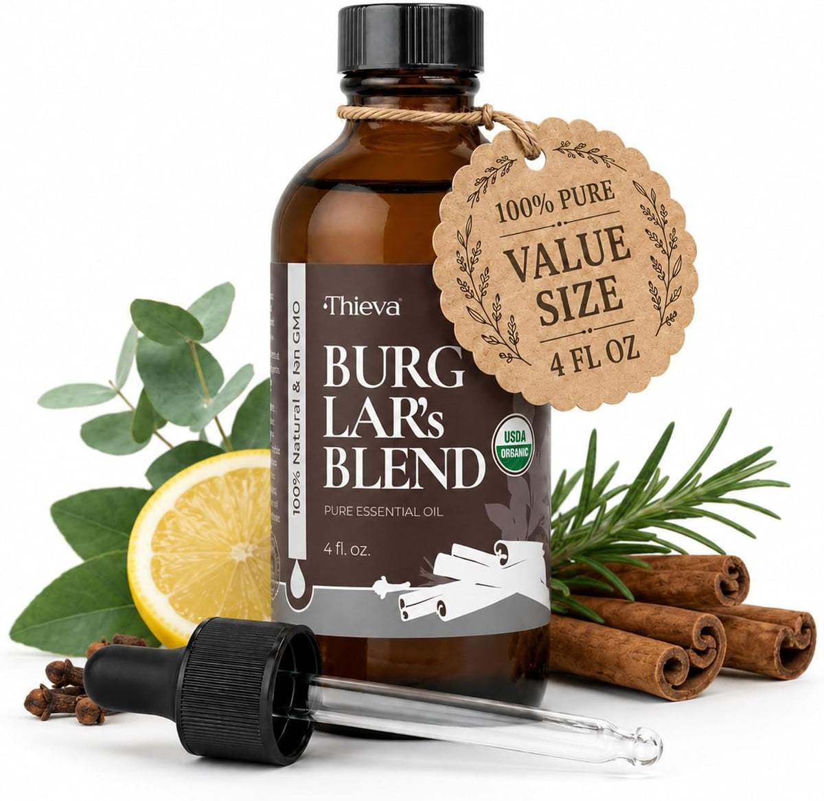 Burglar'S Blend Essential Oil, USDA Organic, 4 Oz