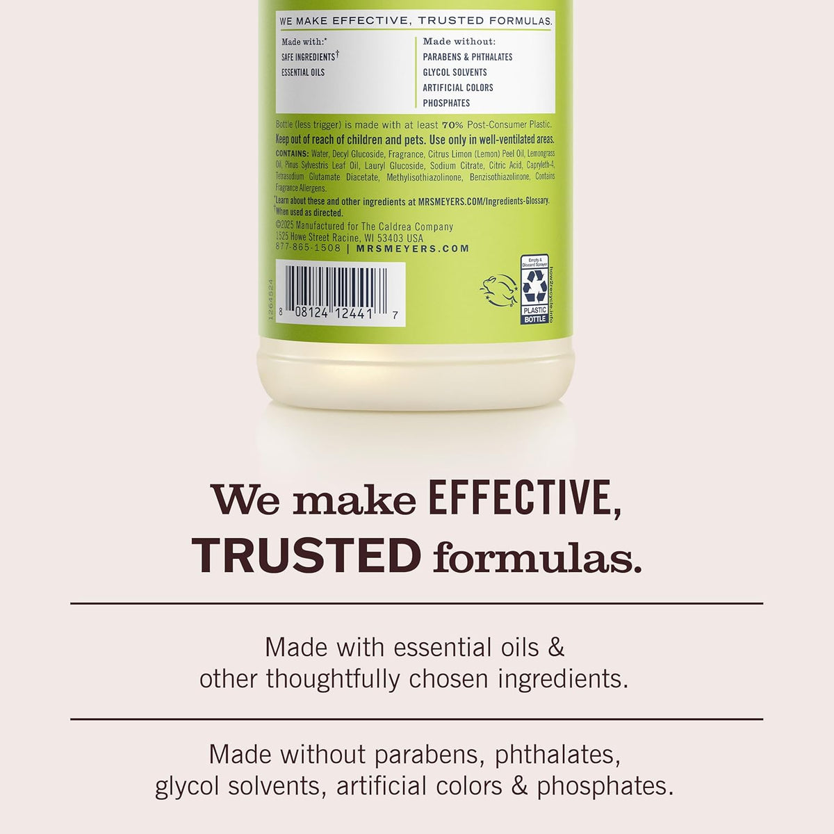 MRS. MEYER'S CLEAN DAY Multi-Surface Cleaner, Lemon Verbena, 16 Fl Oz
