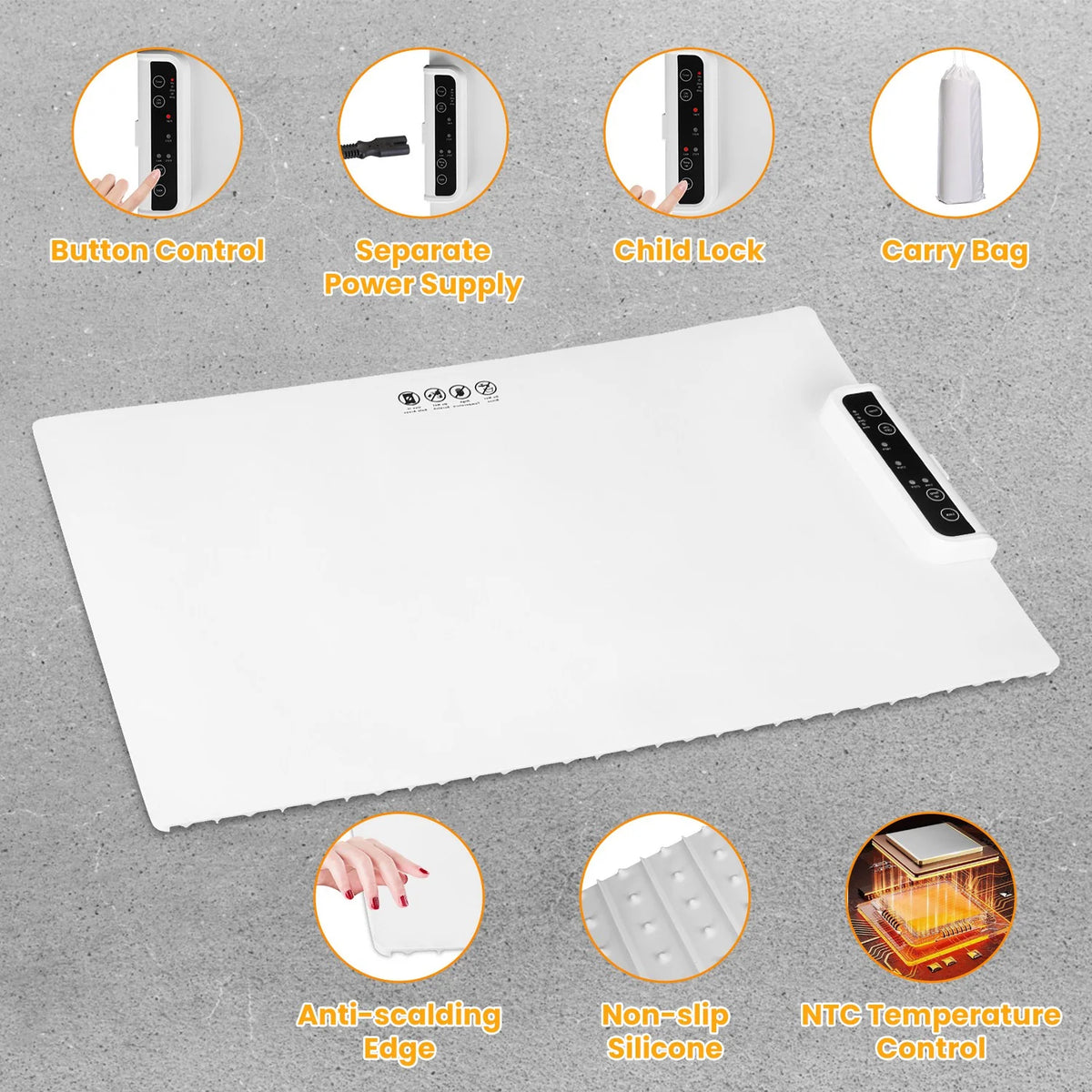 Electric Warming Tray Smart Food Warmer Roll up Heating Pad with Adjustable Temperature Control 3 Auto Timer Settings for Buffet Party Gathering Restaurant